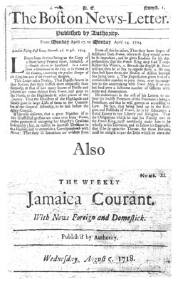 boston news letter and jamaica courant